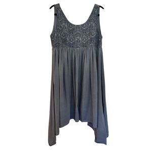 Sundance blue babydoll embroidered bust scoop neck dress M